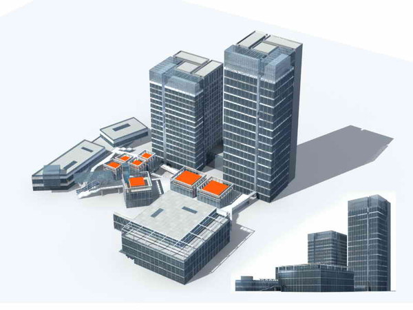 3dsmax realistic skyscraper - High-Rise Commercial Building 0009... by papandenis